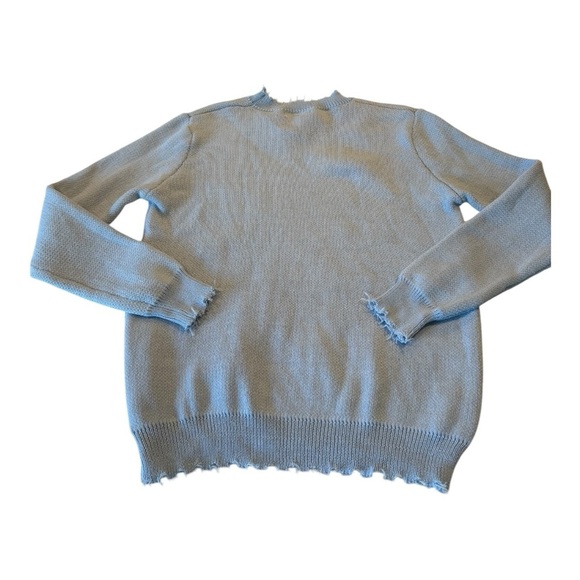 Miss Sparkling Not My First Rodeo Distressed  Sweater Blue Horseshoe Western - Picture 8 of 11